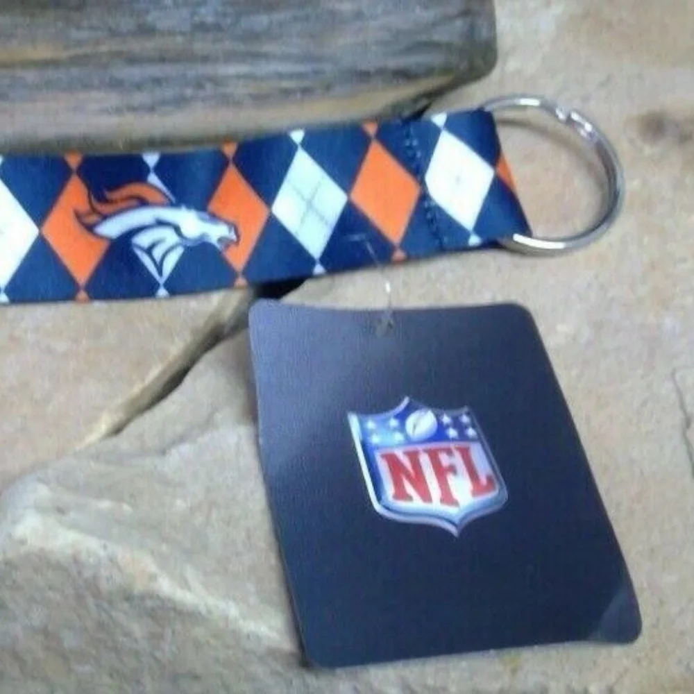 Denver Broncos Football Team NFL Bottle Opener Lanyard Key Ring Keychain NWT